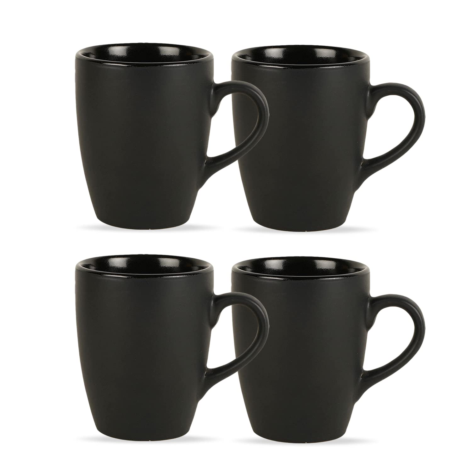 Indulge Homes Black Matte Stoneware Ceramic Coffee Mug Microwave Safe Dishwasher Safe Modern Coffee Mugs With Handle For Tea Coffee Latte Cappuccino (Black Matte Set Of 4), 300 Ml (B0BG24W5ZX) Amazon Price History, Amazon Price Tracker