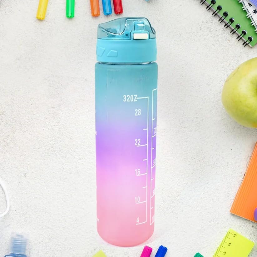 Oblivion Water Bottle 900 ml – Colorful Plastic Hydration Bottle with Straw, Leakproof BPA-Free Drinkware for Home & Office – Reusable, Durable & Lightweight Container for Daily & Travel Use (1 Pc)