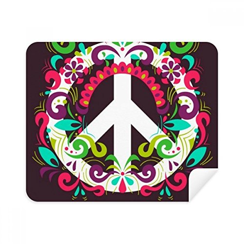 Colorful Peace Symbol Anti-war Pattern Cleaning Cloth Screen Cleaner 2pcs Suede Fabric