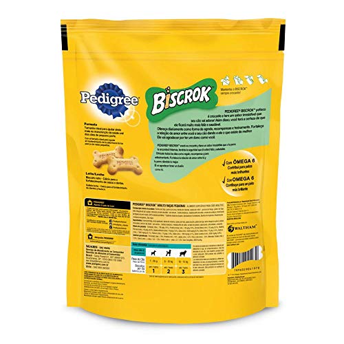 Kit Biscoito Pedigree Biscrok Para Cães Adultos Raças Pequenas 3x1kg
