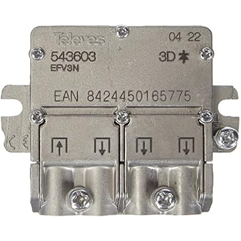 Repartidor EMC 1E 3S de Televes en Acero Inoxidable Cover