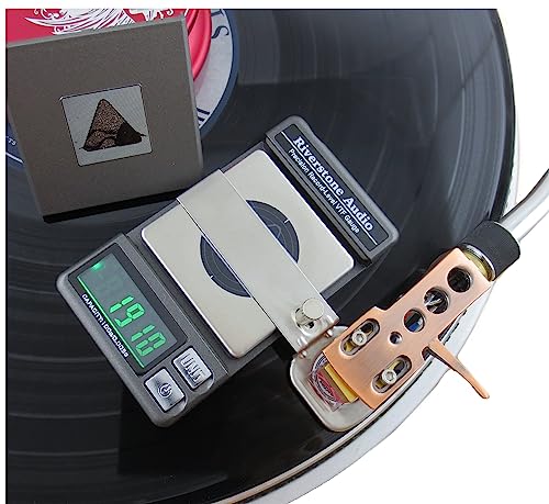 Riverstone Audio Precision Record Level Digital Turntable Stylus Force Scale Gauge for Tonearm Phono Cartridge VTF 0.005g Resolution (Graphite)