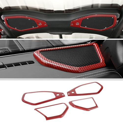 Cubierta de pilar para Jeep Wrangler JL JLU y accesorios de altavoz en ABS rojo