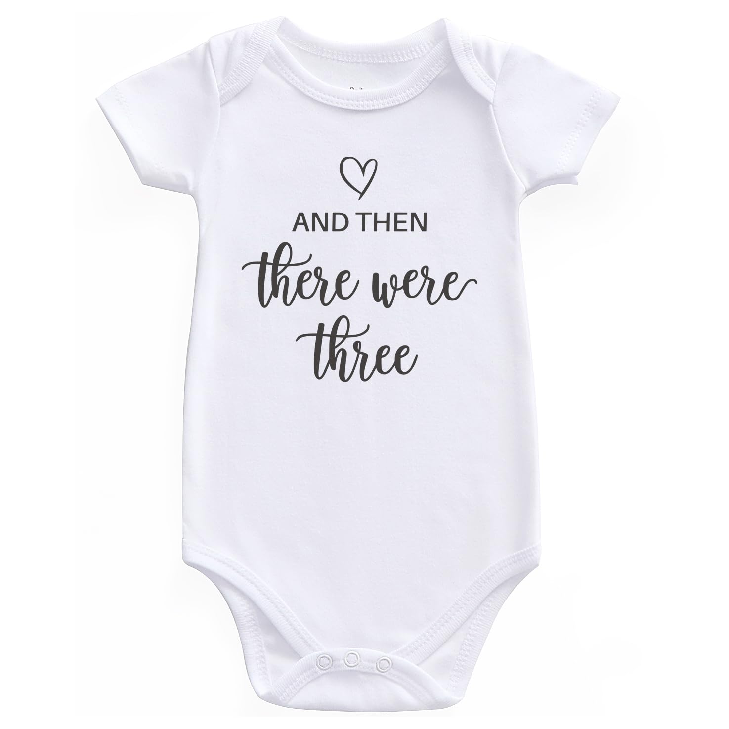 And then there were three baby pregnancy announcement for grandparents Family Friends infant Bodysuit