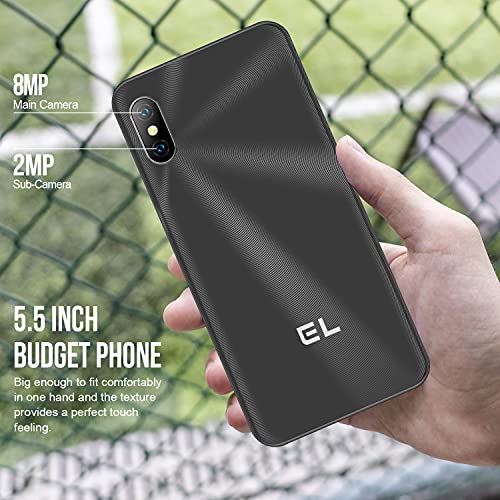 Kxd 6C Cell Phone 4G Android Phones Unlocked 5.5" Full-Screen Phone 8Mp Camera Smartphones Face Id 2500Mah Battery 16Gb Rom With 64Gb Expandable Memory Mobile Phones Us Version (Black) #TOP4