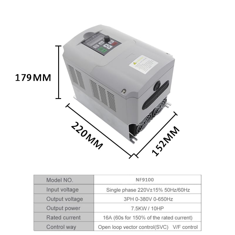 4KW/5,5KW/7,5KW/11KW V/F Wechselrichter 220V Einphasen-Eingang 3-Phasen 380V Ausgang Frequenzumrichter(7.5KW 220Vto380V)