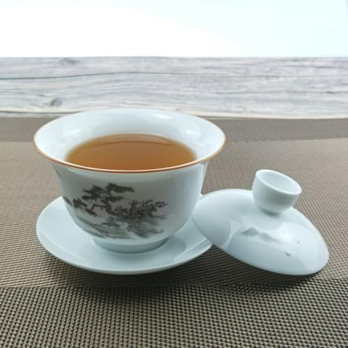 Jingdezhen Porcelain Gaiwan with Scenery Design