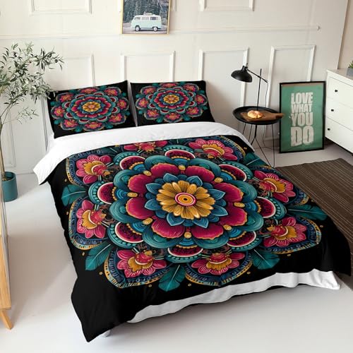 Housse de couette microfibre 140x200 toutes saisons mandala - 4
