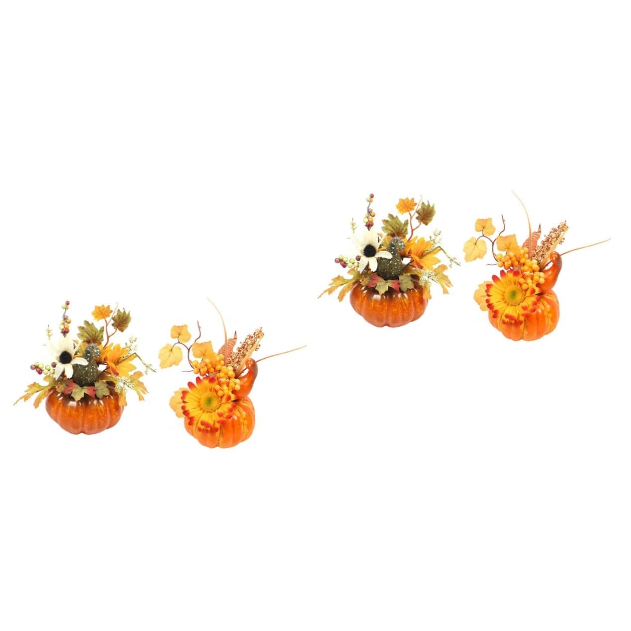 Cabilock 2 Set Di Decorazioni Autunnali Per Halloween Decorazioni Artificiali Zucche Finte Foglie Dacero Oggetti Di Scena Decorativi Per La Casa 2 Pezzi*2