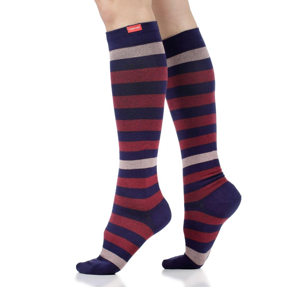 VIM &amp; VIGR 15-20 mmHg Merino Wool Compression Socks Dusk/Cranberry L/XL
