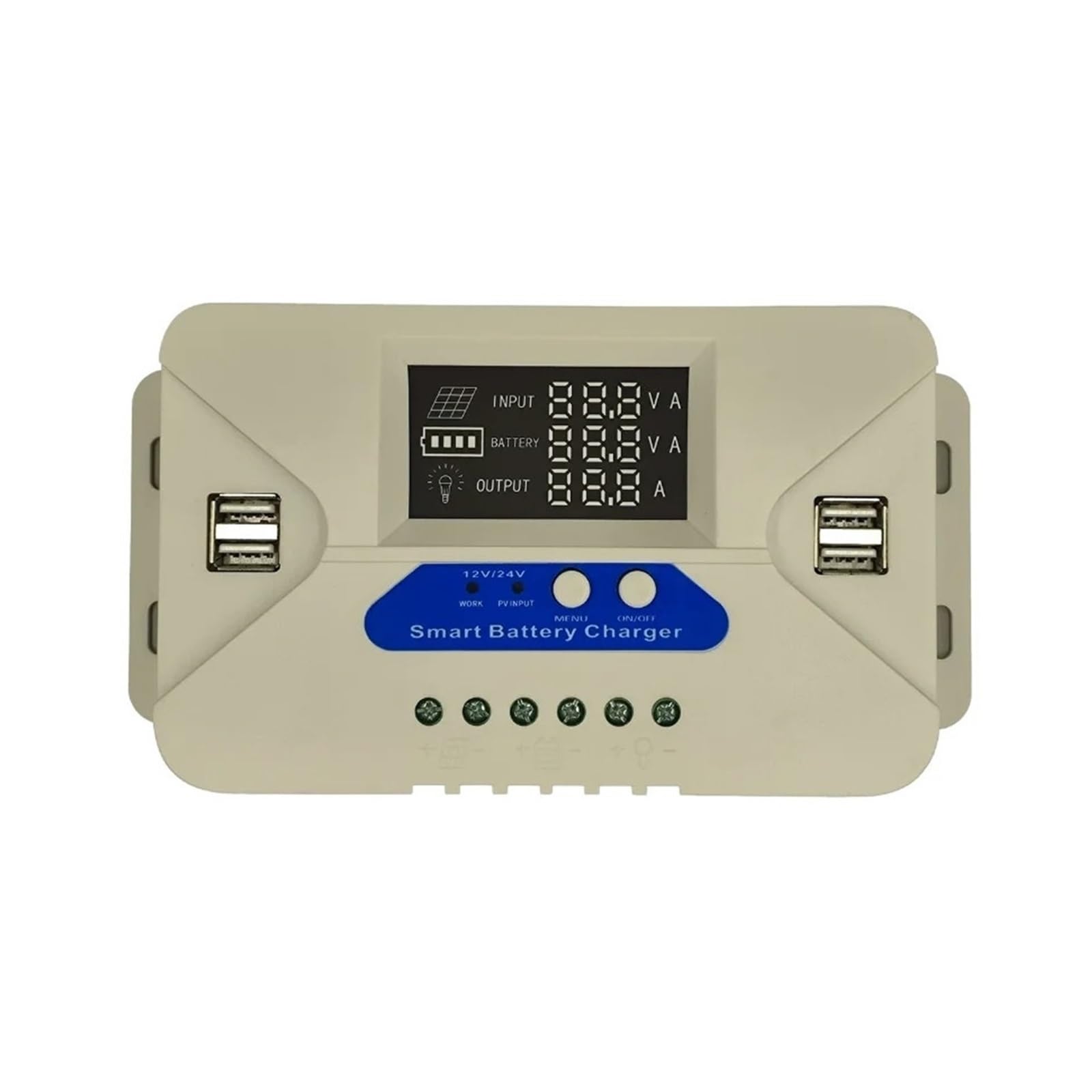 Solar Charge Controller, 12V/24V Battery Adaptive Solar Controller With Color Screen For Charging Current And Discharging(30A)