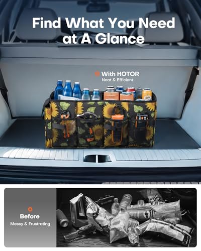 Image of HOTOR Trunk Organizer - Foldable Car Organizer for SUVs & Sedans Storage