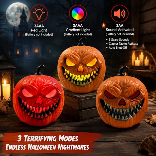 Lámpara calabaza a pilas multicolor para revivir rincones oscuros del hogar 5