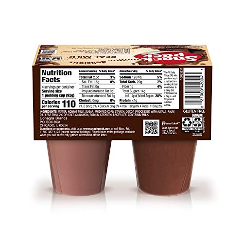Snack Pack Milk Chocolate and Chocolate Fudge/Milk Chocolate Pudding, 4 Count Pudding Cups - Thumbnail 3