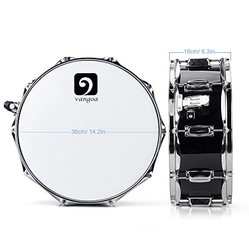 Vangoa Snare Drum Kit, Marching Snare Drum, 14" X 5.5" With 10Mm Padding Carry Bag, 5A Drumsticks, Speed-Up Drum Key, Strap, Drum Mute Pad #TOP6