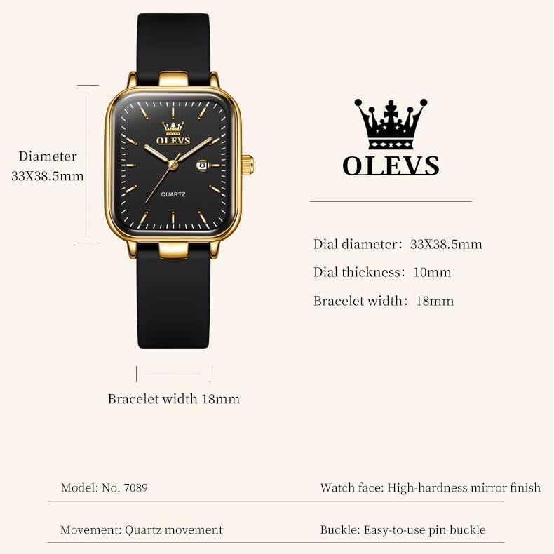 Image of OLEVS Watch for Women Analog Quartz Original Womens Watch Fashion Ultra Thin Minimalist Silicone Strap Waterproof Slim Watches for Ladies
