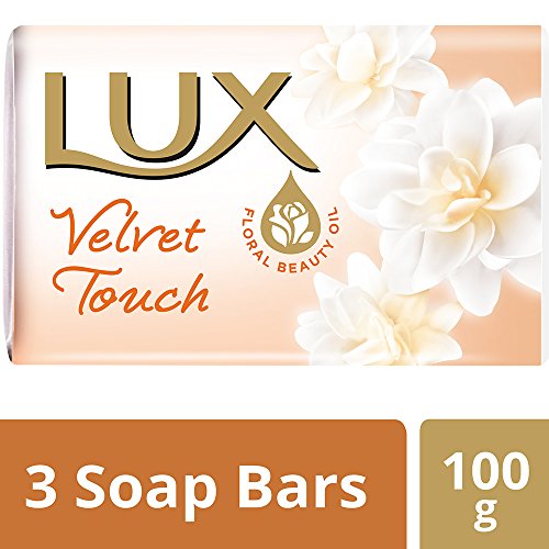 Image of LUX Jasmine & Vitamin E Soap, Bathing Soap With Long Lasting Floral Fragrance, Leaves Skin Glowing, Soft And Moisturized, 100 g (Pack of 3)