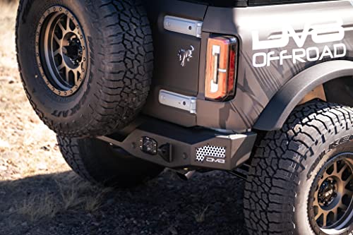 Mto Series Rear Bumper For 2021-2023 Ford Bronco | Retains Factory Backup Sensors & Tow Hitch | Accepts 37" Spare Tire On Oem Carrier | Mount (2) 3" Flush Mount Pod Lights | Dv8 Offroad #TOP5