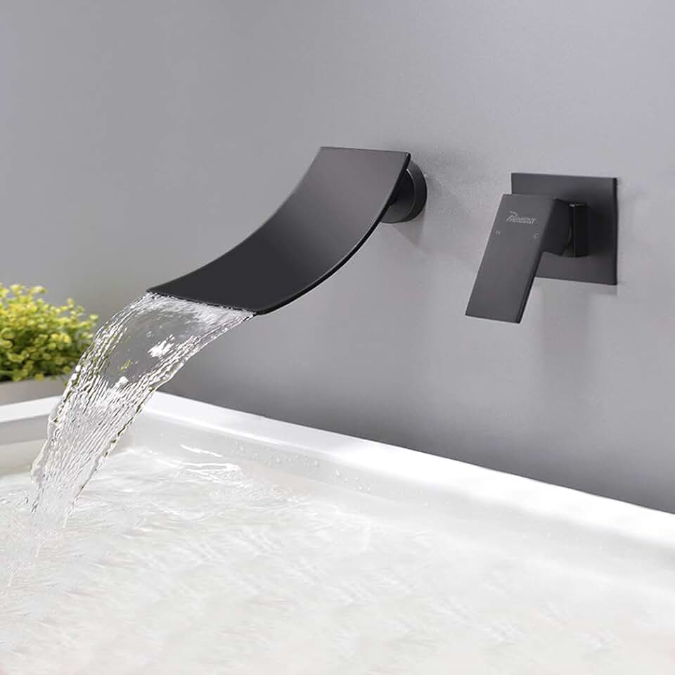 black wall taps for bathroom