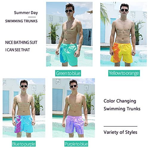 Wsedper Color Changing Shorts, Men's Sports Quick Dry Temperature Sensitive Color Changing Swim Trunks4