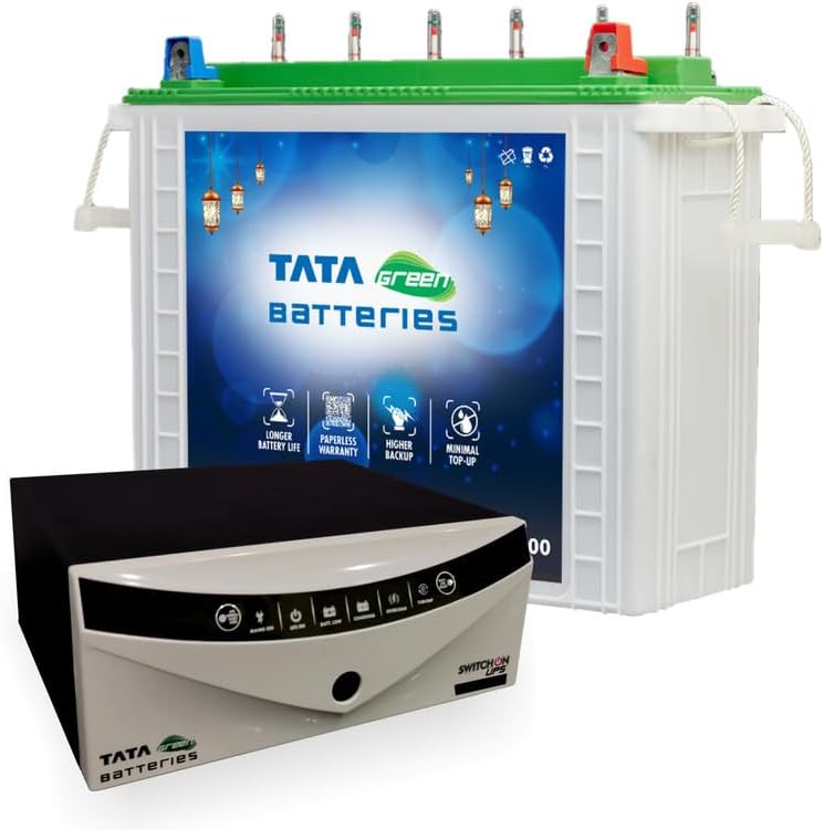 Tata Green Inverter & Battery Combo (Switch ON Pure Sine Wave 1000VA ...