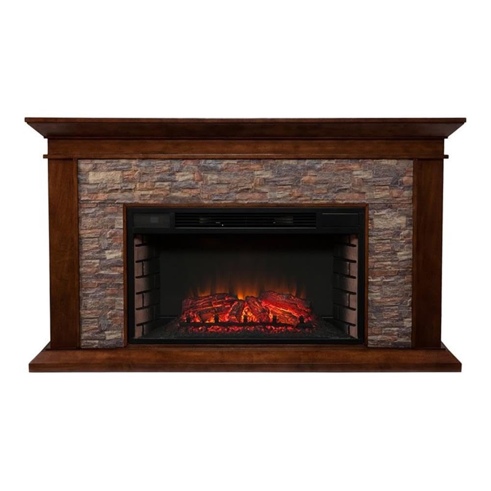 SEI Furniture Canyon Heights Electric Fireplace in Maple