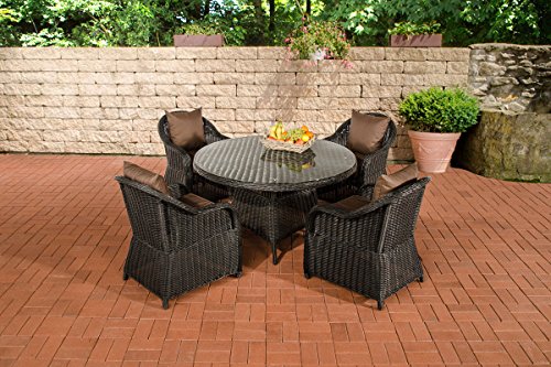 Il set di mobili da giardino è realizzato di spessore 5 mm rotondo Rattan fibre che garantiscono un look naturale e di alta qualità.
