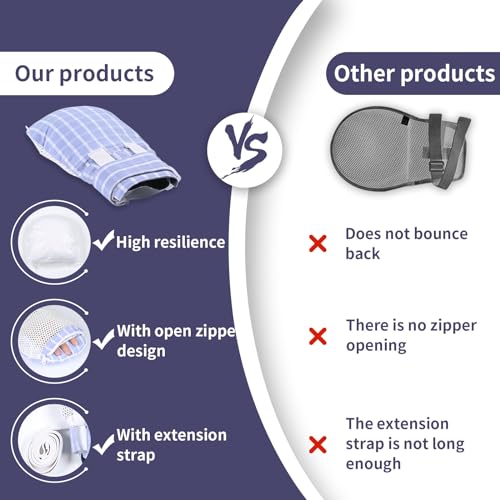 Image of Dementia Restraint Gloves Zipper Opening for Prevent Scratching Harm,Control Mitts for Elderly, Fingers Protection Dementia Products, Breathable,Reusable and Washable - 2Pcs