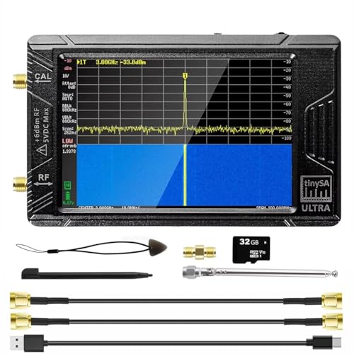 Image of TinySA Ultra ZS405 Spectrum Analyzer, 100kHz-5.3GHz V0.4.5 4inch Portable Tiny Frequency Analyzer with 32gb Card & 3000mAh Battery, 2 in1 Signal Generator 100kHz to 800MHz MF /HF /VHF UHF Input