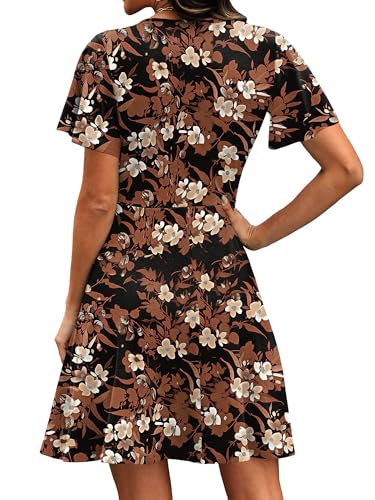 Image of RUMIA Women Casual Dresses Wrap V Neck Dress A-Line Summer Sundress Fashion
