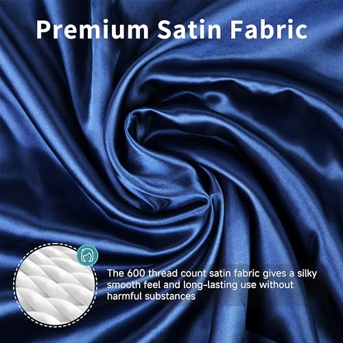 Image of Satin Bassinet Sheet, Great for Baby Hair, Soft Silk Feeling Sheet for Rectangle Cradle Bassinet Mattress Pad, for Boys Gift Newborn and Infant(Navy)