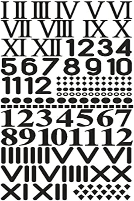 RAYHER Adhesive Clock Numbers, Plastic, Black, 1.9 cm