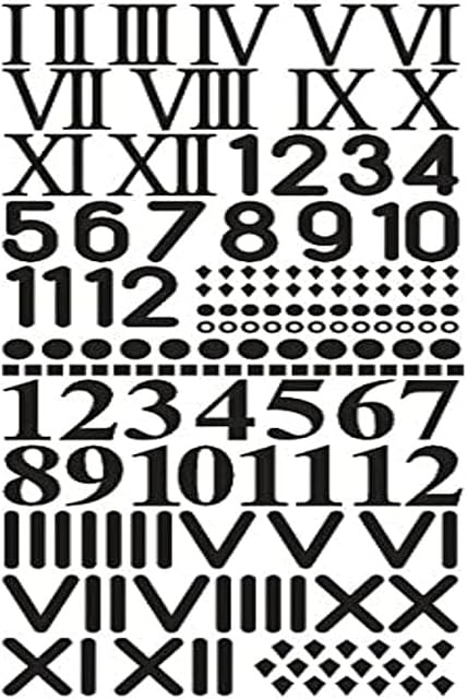 RAYHER Adhesive Clock Numbers, Plastic, Black, 1.9 cm