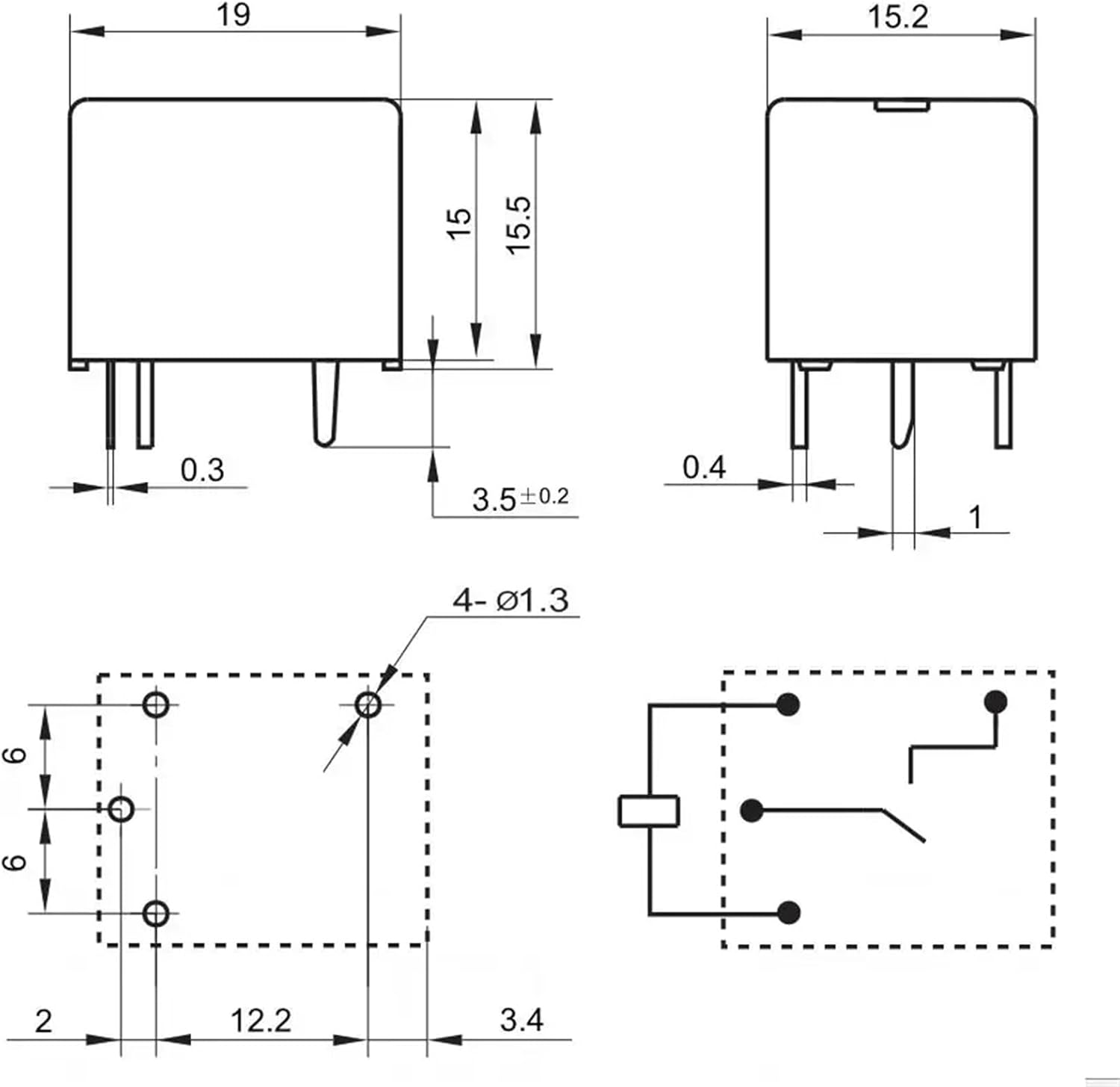 10PCS JQC-3FB 12VDC-1H11 ; JQC-3FB-S 012-1H11 ; JQC-3FB-S 024-1H11 ; (T73-1A-10A) Relay 4 pins(JQC-3FB-S 012-1H11)