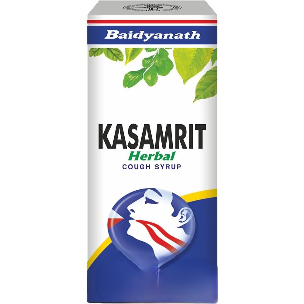 Baidyanath Ayurved Kasamrit Herbal - 450 ML | Ayurvedic Cough Syrup, Non-Drowsy Formula, with Goodness of Tulsi, Mulethi