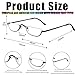 Viseng 2 Pairs Half Frame Reading Glasses for Women Men Slim Half Moon Lens Readers Metal Semi Rimless eyewear +2.0