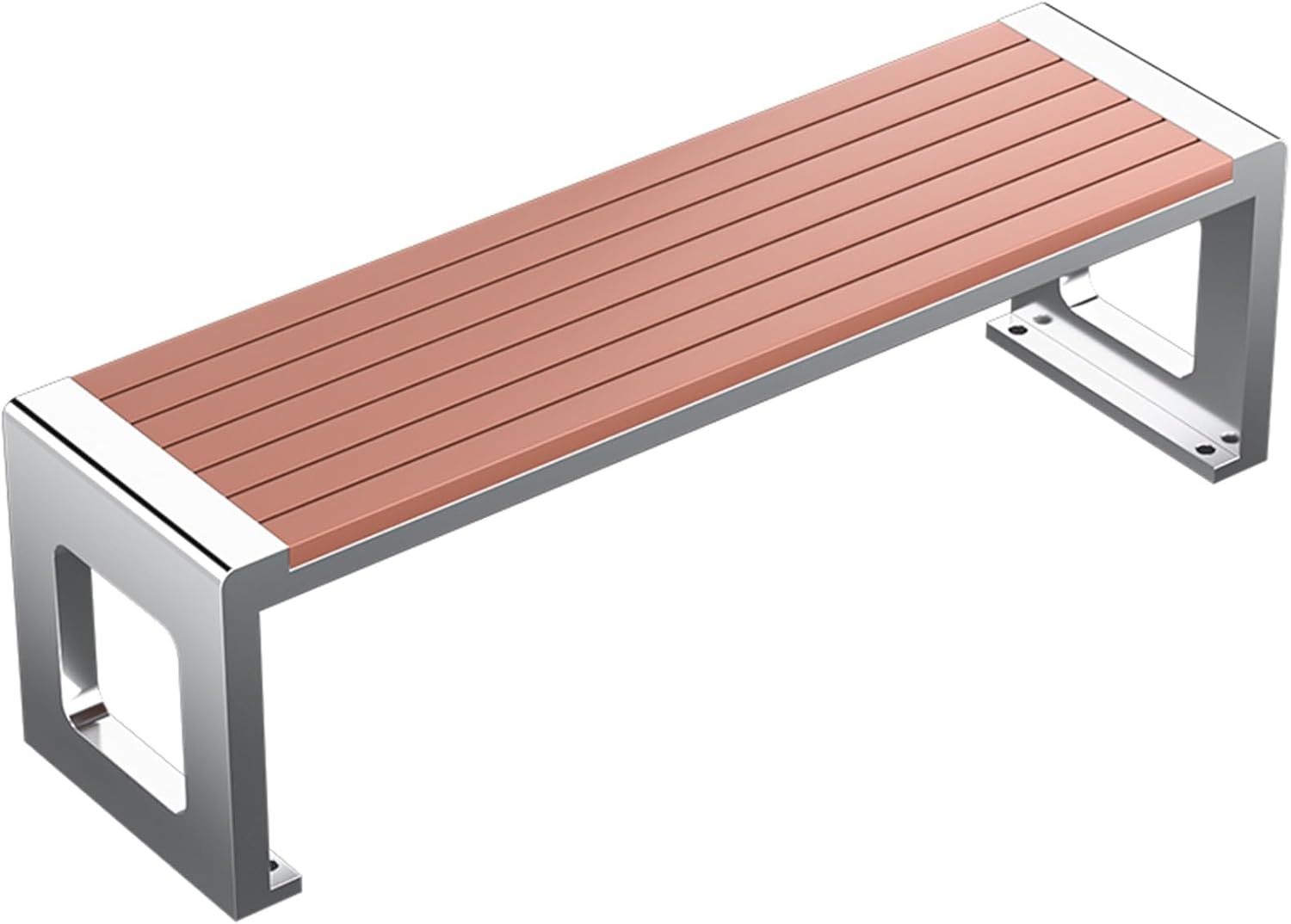 YVYKFZD Outdoor Garden Bench, Modern Plastic Wood Patio Bench, Stainless Steel Material Metal Bench Seat, One-piece Design Requires No Assembly, 2 Person Chair for Patio, Garden, Lawn (Size : 120x40x