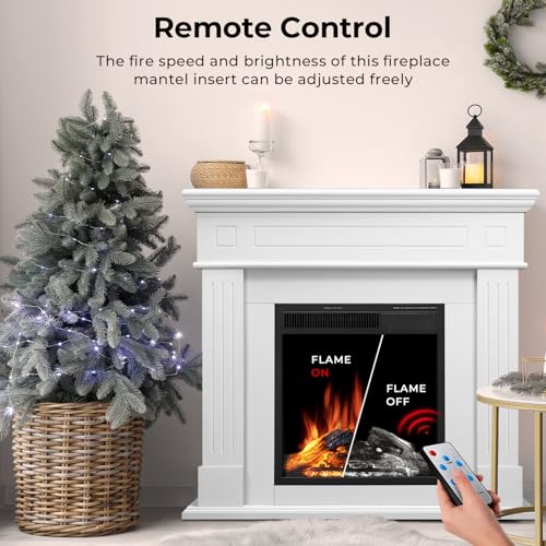 43-Electric-Fireplace-Mantel-Freestanding-Electric-Fireplace-Remote-Control-Adjustable-Led-Flame-750W1500w-PEARLWHITE 43 Electric Fireplace Mantel Freestanding Electric Fireplace Remote Control Adjustable Led Flame 750W1500w PEARLWHITE