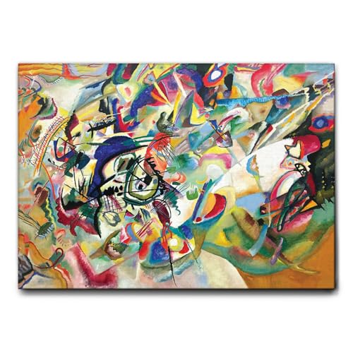 Giallobus - Impression sur toile - Vassily Kandinsky - Composition n ° 7 - Toile à cadre standard - 140L x 100l cm - Tableaux modernes pour la maison