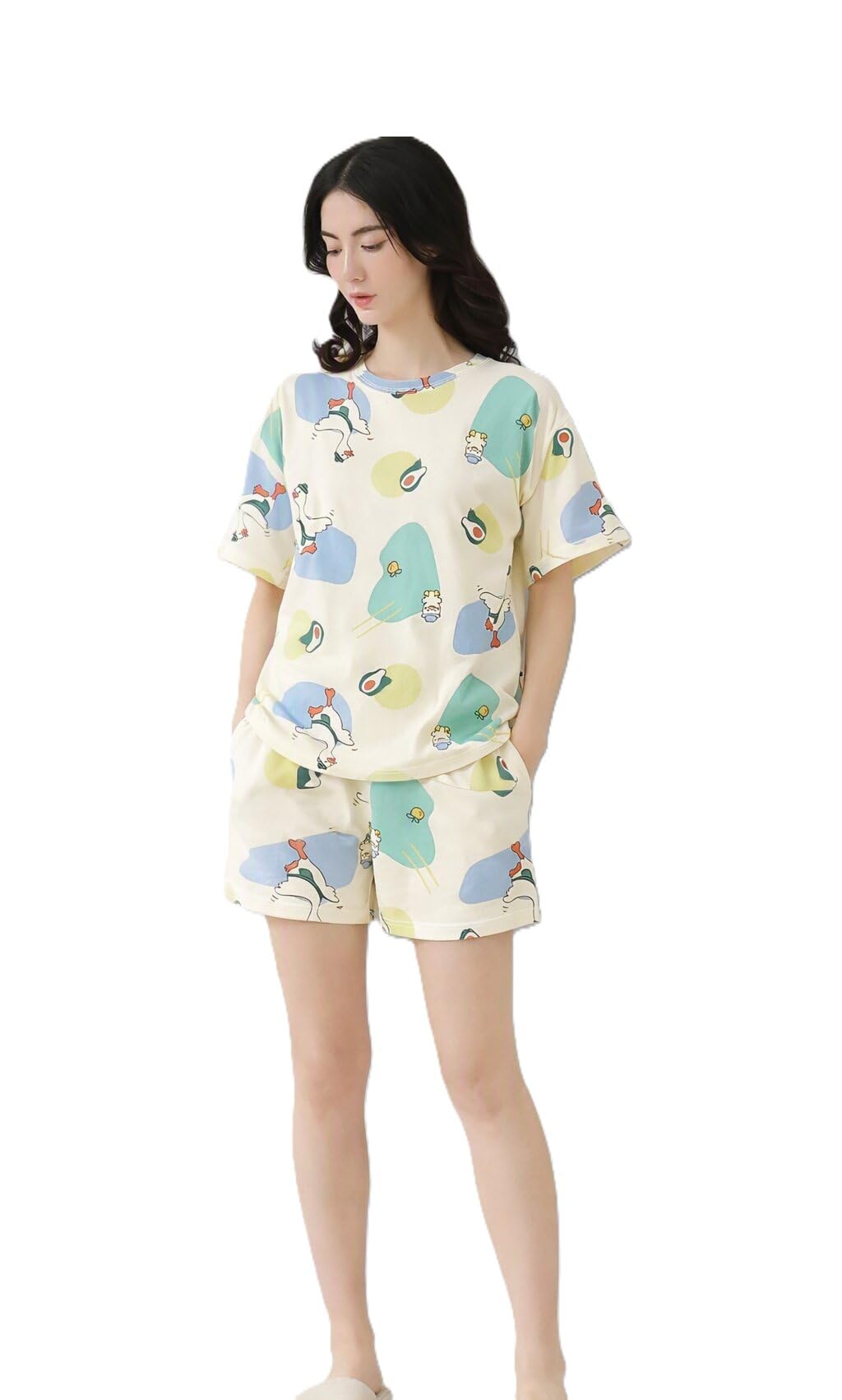 Women's Casual Printed Set Trendy Two Piece Top Shorts Outfit for Relaxed Lifestyle-picture-33