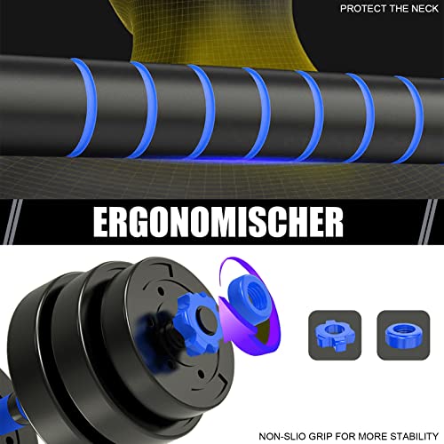 Adjustable-Dumbbells-Set,20Lbs Free Weights Set With Connector,Fitness Exercises For Home Gym Suitable Men/Women,Blue #TOP3
