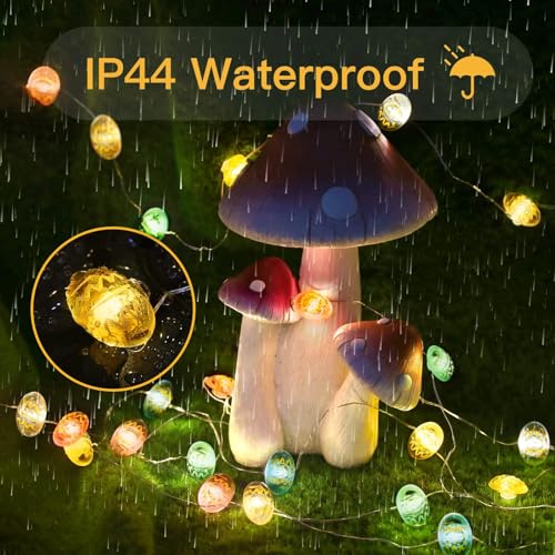 Image of suddus Easter Eggs Decor Lights,12.8ft 40LED Multi Color Small Fairy Lights with Remote, Easter Lights String Battery Operated for Table Indoor Home Wreaths Mantels Outdoor Tree Garden Decoration