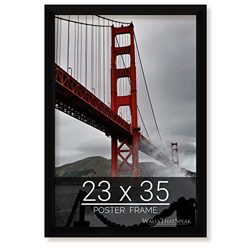 wallsthatspeak 23x35 Black Picture Frame for Puzzles Posters Photos or Artwork