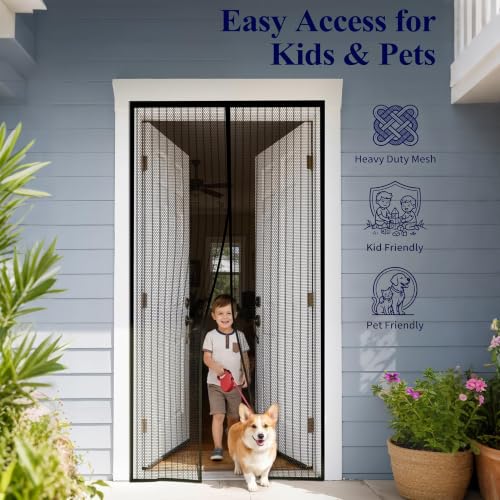 Magnetic Screen Door 38" x 83", Self-Sealing Mesh for Front & Patio Doors - image 7