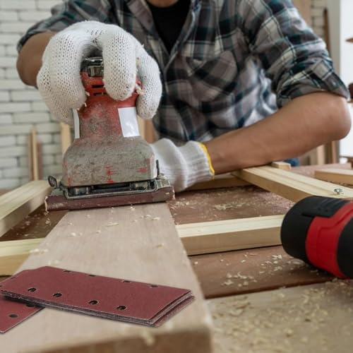 20 Stück Schleifpapier Set, Schleifblatt Set, 40/60/80/100/120/150/180/240/320/400 Körnung Rechteckiges Schleifpads, 8 Löcher Schleifpapier für Schwingschleifer, für Bosch Schleifer