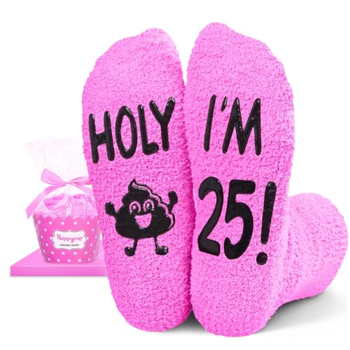 HAPPYPOP 25th Birthday Gifts Socks - 25 Year Old Women Female Birthday Socks Ideas for Women Woman Gifts