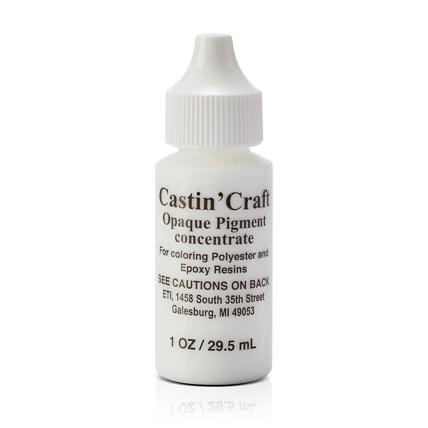 Environmental Technology Castin' Craft Opaque Pigment Drops [1 oz Kit | White] Color for Polyester Casting Resin & Clear Epoxy | Coloring Liquid Tints & Dye Supplies for Artists, Artisans & Hobbyists
