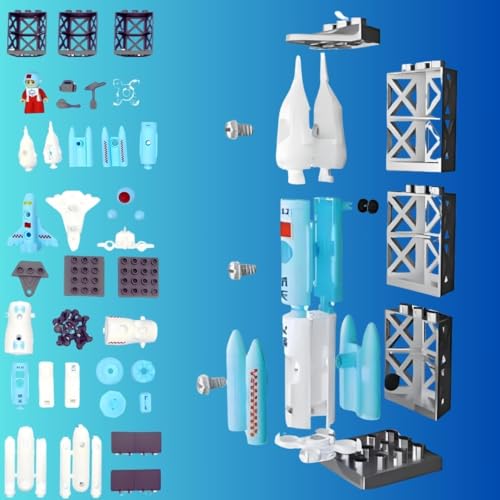 Image of Umadiya Take Apart Space Toys, Assemble Educational STEM Toys Spaceship Playset Space Shuttle, Rocket, Astronaut Figures Cake Decoration Space Cake Topper Gift for 3Yr+ Boy Girl