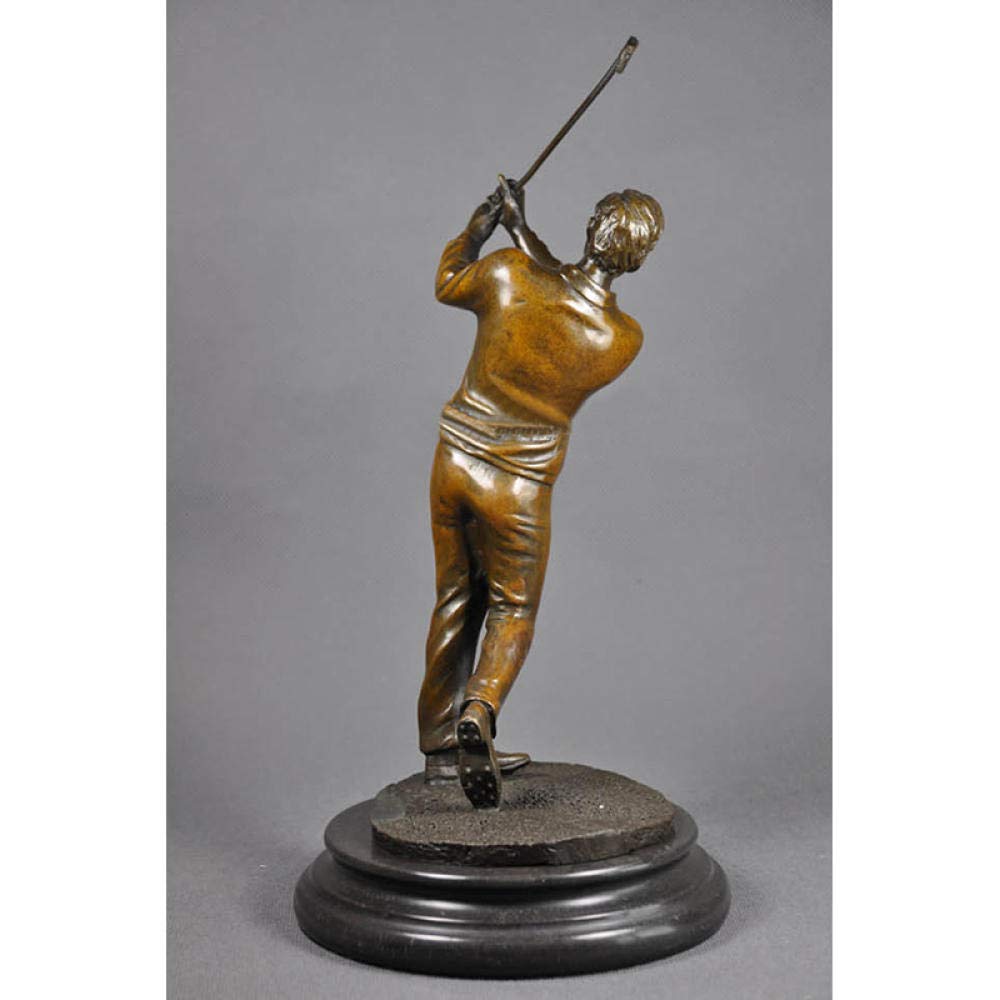 Amazon.co.jp: 彫像ブロンズ男性ゴルファー像 ゴルフ演奏彫刻 銅置物