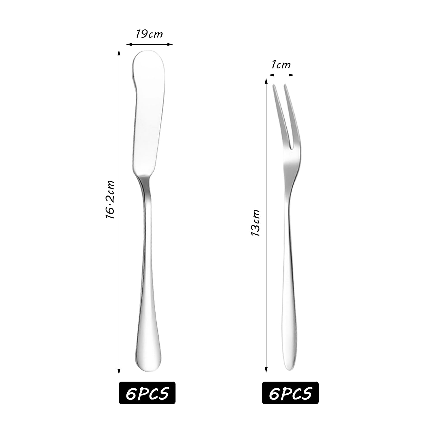 6 Piezas Cuchillo De Mantequilla Y Tenedores De 6 Piezas, Vajilla De Acero Inoxidable, Vajilla Duradera, Utensilios De Cocina, Vajilla Simple.